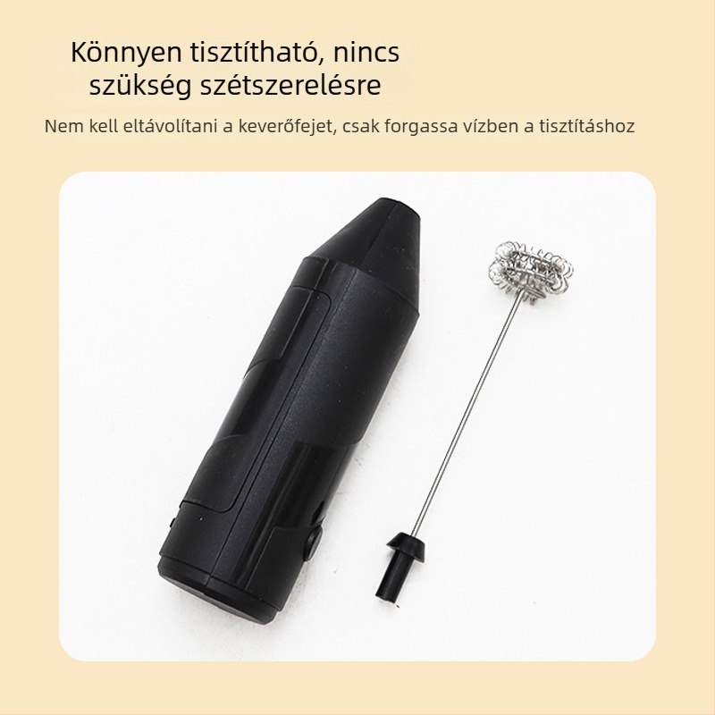 Kreatív mini elektromos tejhabosító, kézben tartható, vezeték nélküli, tojásfehérje keverő