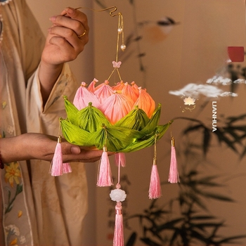 Őszi Középső Fesztivál lampionok, lótusz lampionok, DIY anyagok, kézzel készített világító papír lámpások, palotai stílusú