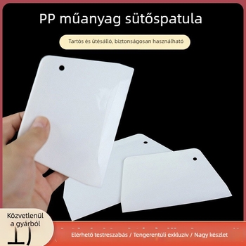Műanyag sütő spatula, nagy trapez alakú formájú, krémes tortákhoz, csokoládéhoz és rizstészta tekercsekhez