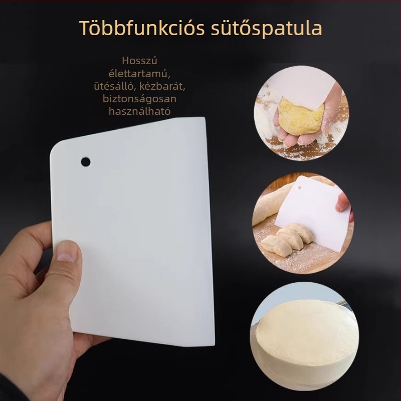 Műanyag sütő spatula, nagy trapez alakú formájú, krémes tortákhoz, csokoládéhoz és rizstészta tekercsekhez