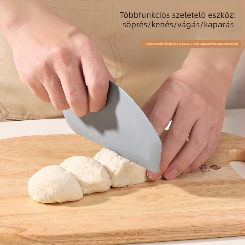 Szilikon tésztavágó és sütőeszköz mérő skálával, lisztvágó, tortakrém spatula