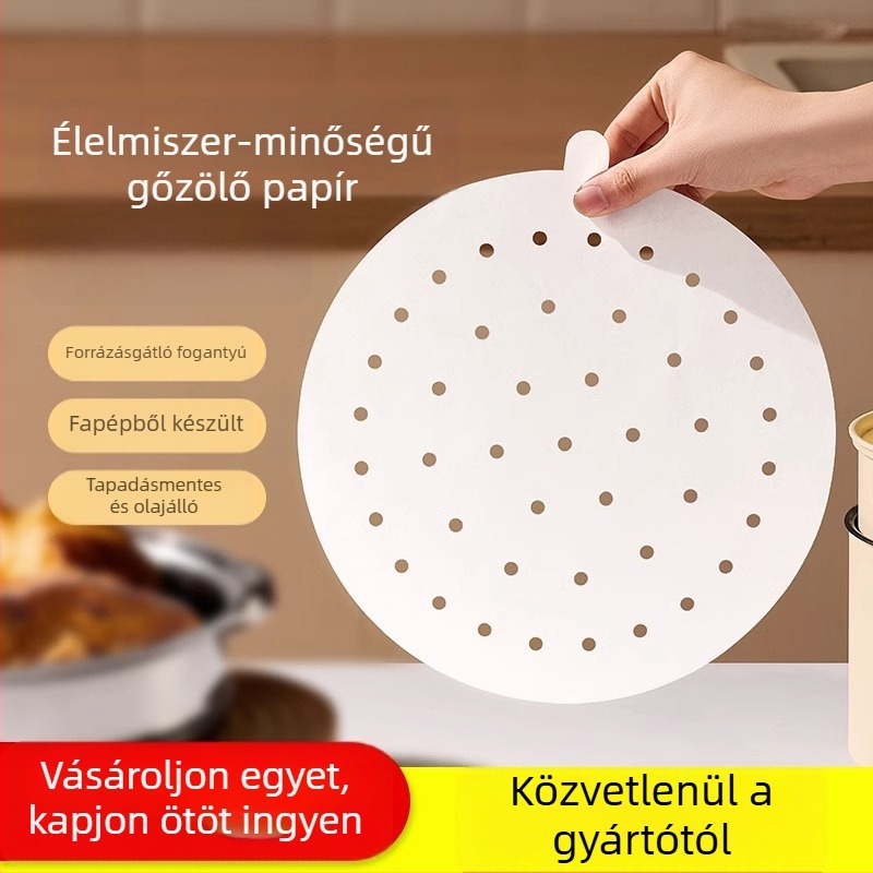 Egyszer használatos szilikon sütőpapír pároló alátétek, tapadásmentes, élelmiszer-biztonságos, otthoni használatra