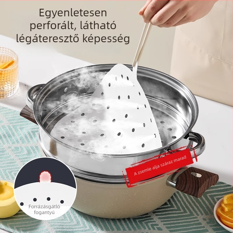 Egyszer használatos szilikon sütőpapír pároló alátétek, tapadásmentes, élelmiszer-biztonságos, otthoni használatra