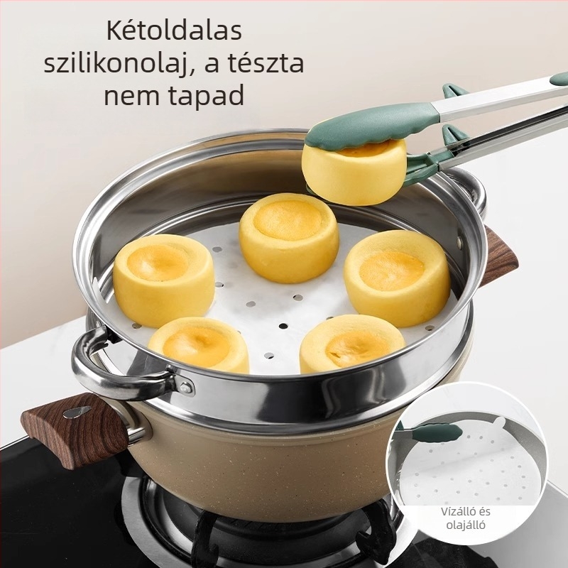 Egyszer használatos szilikon sütőpapír pároló alátétek, tapadásmentes, élelmiszer-biztonságos, otthoni használatra