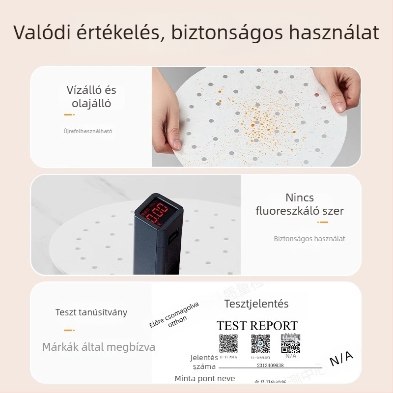 Egyszer használatos szilikon sütőpapír pároló alátétek, tapadásmentes, élelmiszer-biztonságos, otthoni használatra
