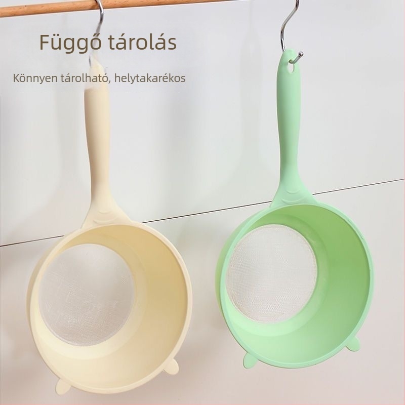 Többfunkciós konyhai rizsöblítő kanál, gyümölcsöknek való leszűrőkosár és joghurt szűrőkanál