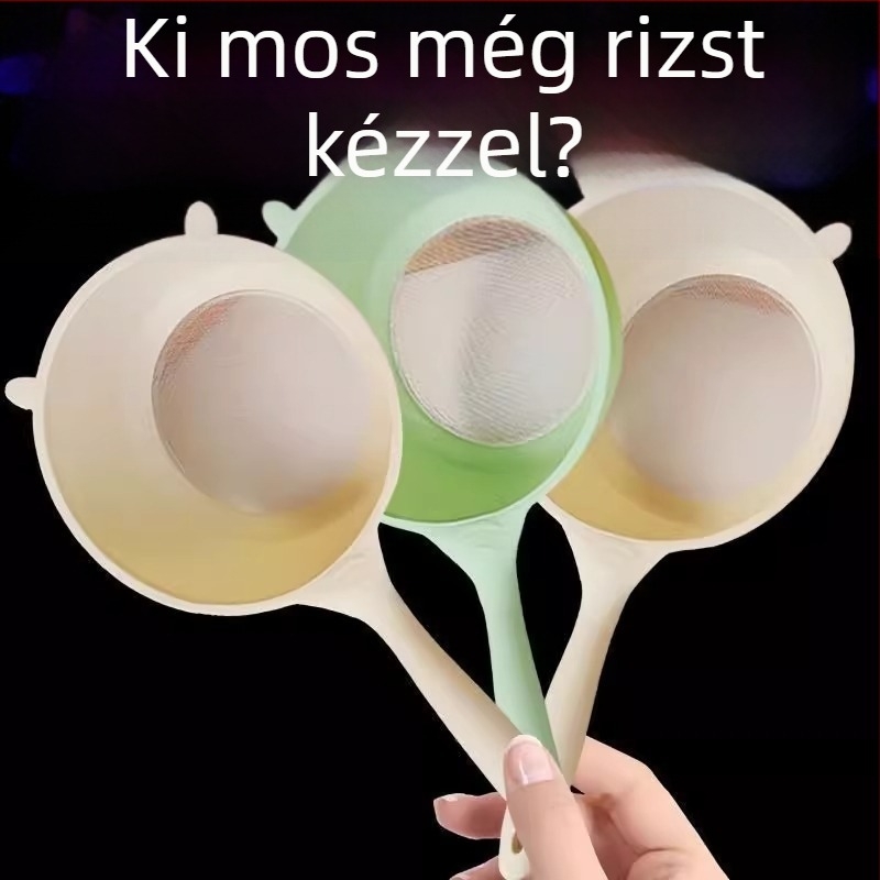 Medve alakú, többfunkciós szűrőkanál finom lyukakkal – rizs, zöldségek és gyümölcsök alapos öblítéséhez, kék