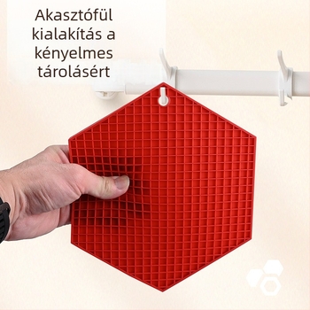 Szilikon hatszögletű étkezési alátét – hőálló, csúszásmentes, méhsejt mintázatú geometriai teás alátét