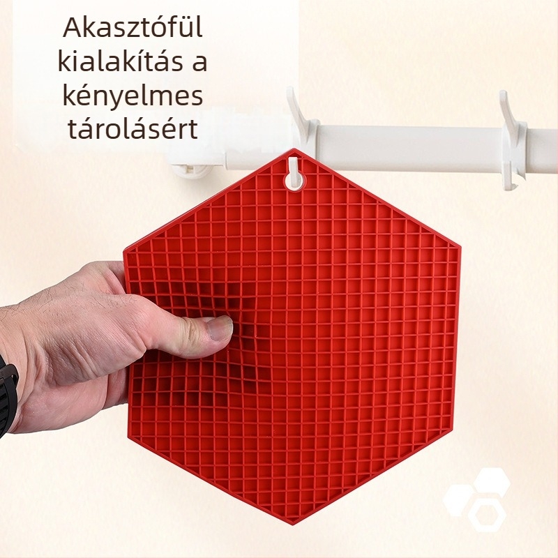 Szilikon hatszögletű étkezési alátét – hőálló, csúszásmentes, méhsejt mintázatú geometriai teás alátét