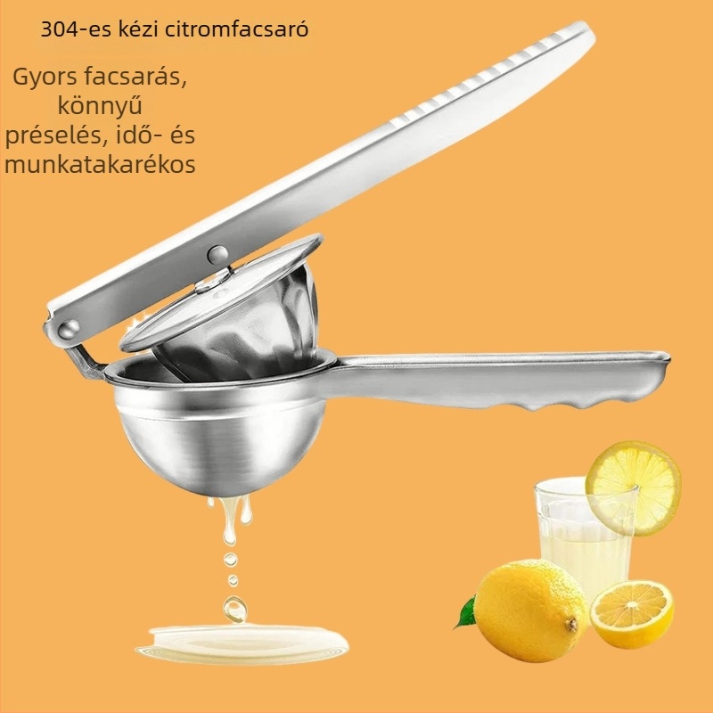 Rozsdamentes acél citromklipsz prés – kézi, vastag kivitel