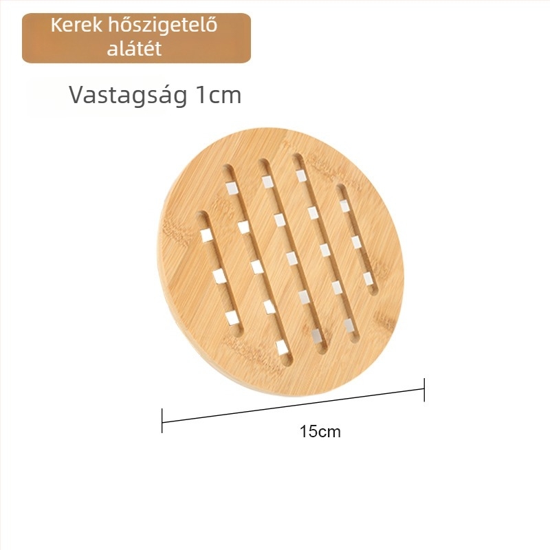 Lyukacsos bambusz asztal alátét, négyzet alakú pohár- és edényalátét, hőszigetelő