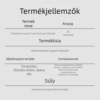 Háromrészes tortadíszítő készlet – krém spatula