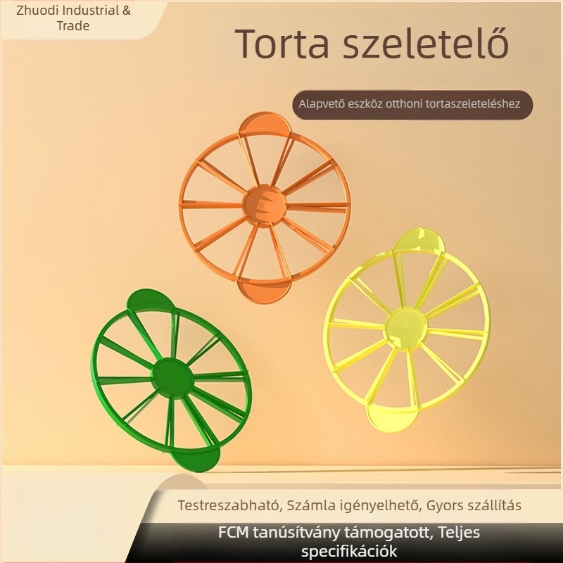 Kör tortavágó és adagoló – műanyag sütőeszköz egyenletes szeletekhez