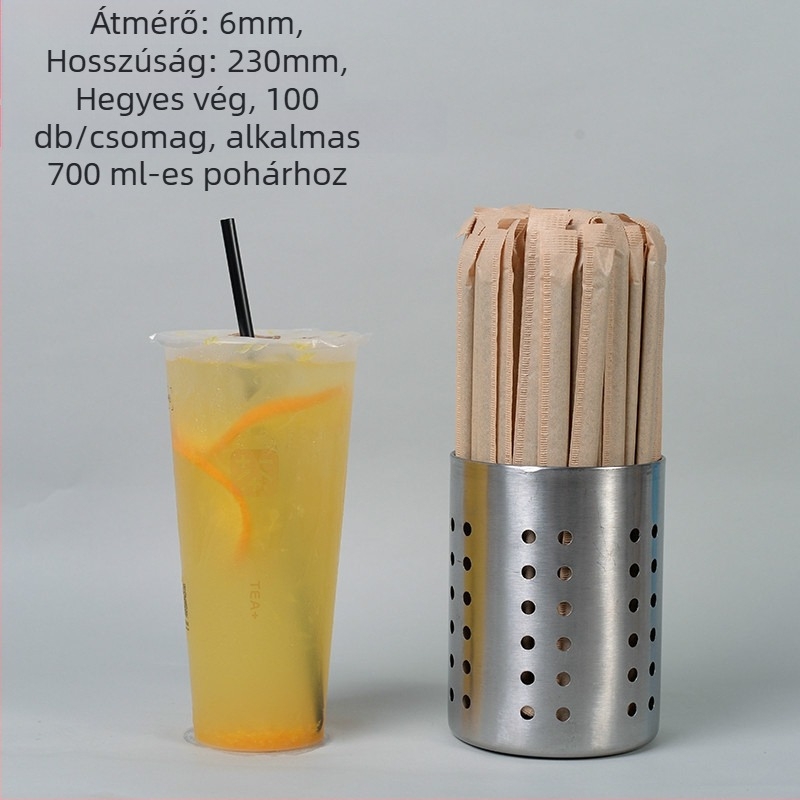 Egyszer használatos merev teás szívócsövek, vékony egyenes szívószálak teához, kávéhoz, gyümölcsléhez és citromos teához, egyenként csomagolva, 100 db