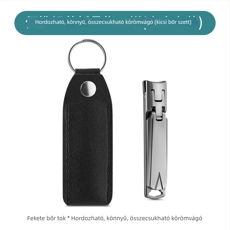Kulcstartós körömvágó, ultra vékony, összecsukható, rozsdamentes acélból, könnyű
