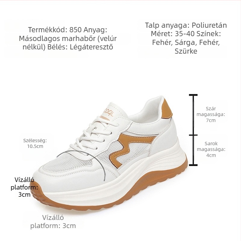 Légáteresztő hálós felsőrészű női futócipők, 2026-os új modell, könnyű fehér edzőcipők, dad shoes stílusban