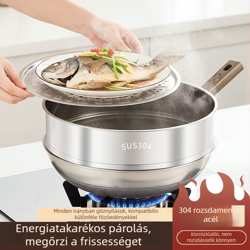 304 rozsdamentes acél gőzölő kosár olajfröccsenés elleni védelem, kiemelt magasságú, otthoni használatra, gőzölő állvány, olajszűrő állvány, többfunkciós fedél