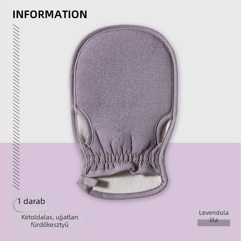 Otthoni használatra szánt hámlasztó fürdőkesztyű, erős hátbőr-eltávolítás, fájdalommentes tisztítás, durva textúra, szürke