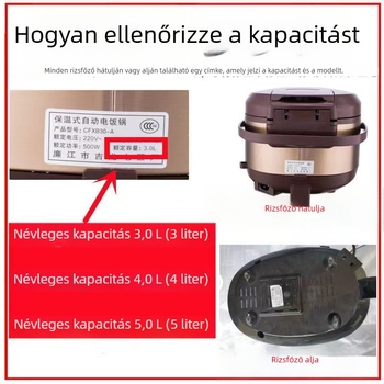 Universális belső edény rizsfőzőhöz, 5 literes kapacitás, kompatibil Meiling, Wanlida és Xianke, vastagított gömb alakú belső edény