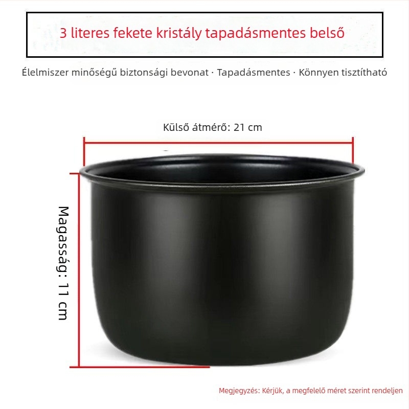Universális belső edény rizsfőzőhöz, 5 literes kapacitás, kompatibil Meiling, Wanlida és Xianke, vastagított gömb alakú belső edény