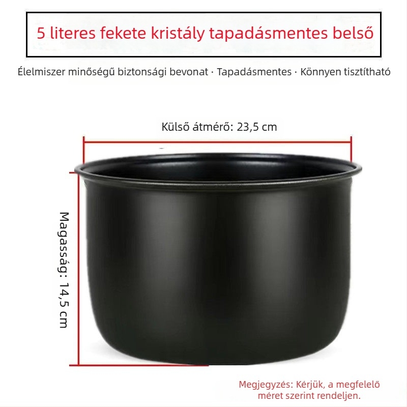 Universális belső edény rizsfőzőhöz, 5 literes kapacitás, kompatibil Meiling, Wanlida és Xianke, vastagított gömb alakú belső edény