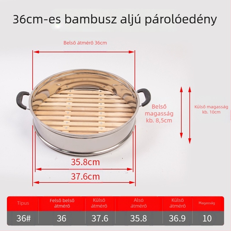 Szegecelt bambusz alapú párolókosár, ideális zsemle és knédli párolásához