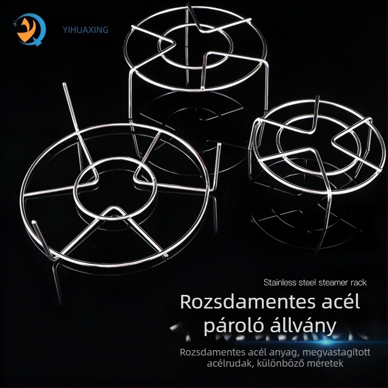 Rozsdamentes acél gőzölő állvány, multifunkcionális gőzölő és elektromos rizsfőzőhöz, háromlábú vastított gőztálcával és hálóval a konyhába