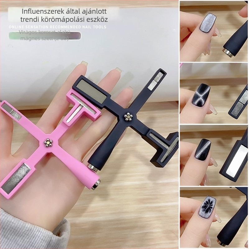 Kereszt alakú erős mágnes Cat Eye zselés körömökhöz