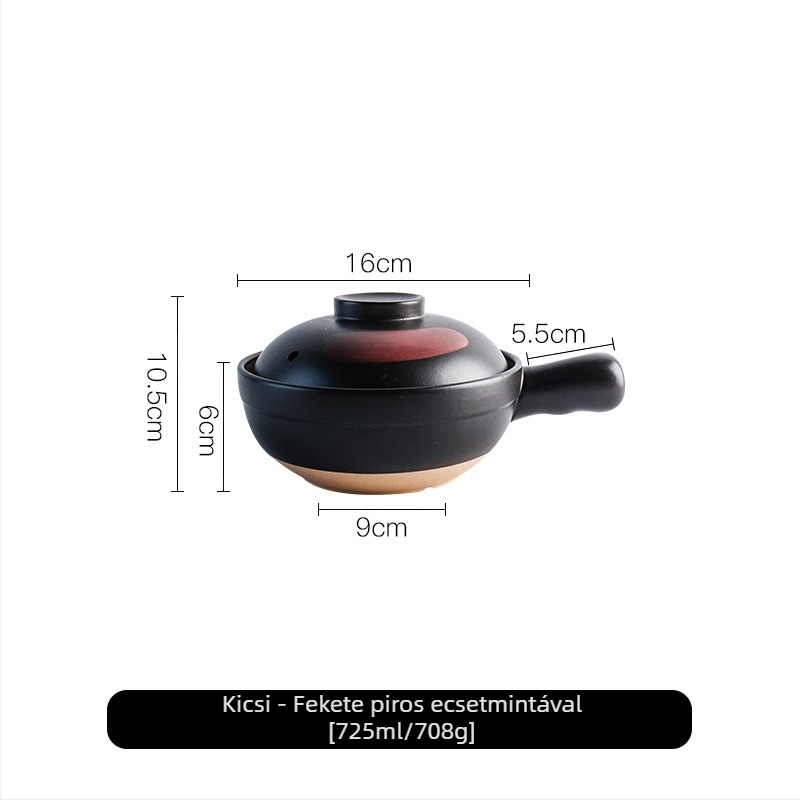 Japán stílusú fogantyús üst gázfőzőhöz, 1 liter, kis méret