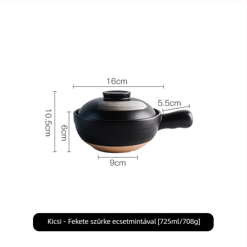 Japán stílusú fogantyús üst gázfőzőhöz, 1 liter, kis méret
