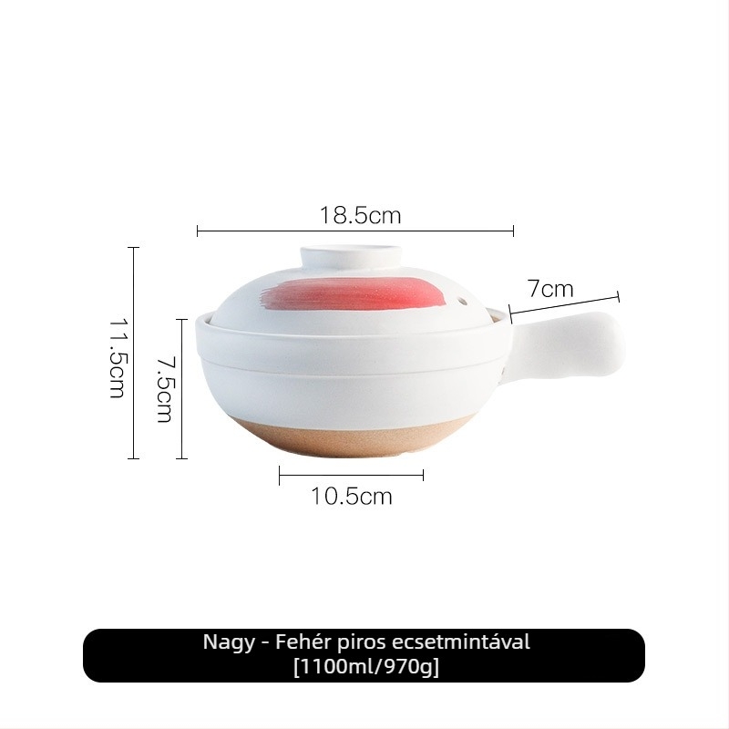 Japán stílusú fogantyús üst gázfőzőhöz, 1 liter, kis méret
