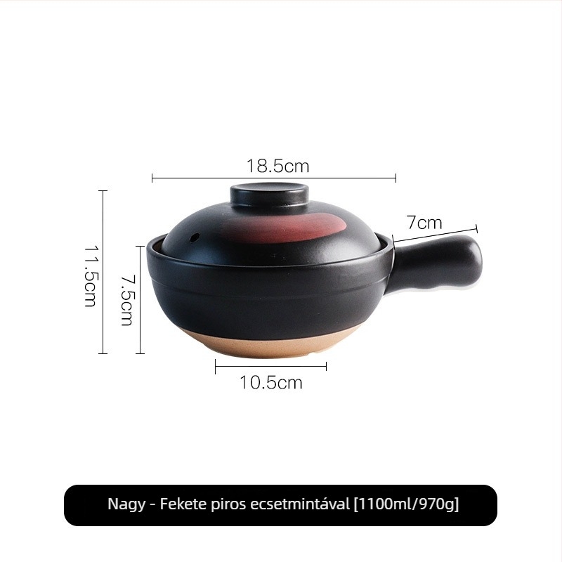 Japán stílusú fogantyús üst gázfőzőhöz, 1 liter, kis méret