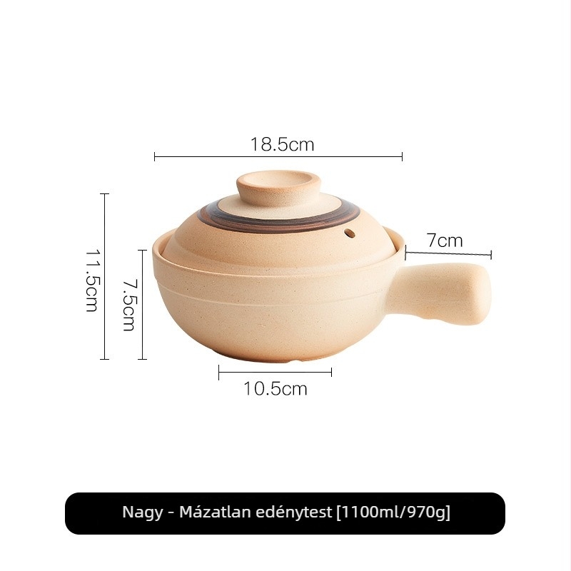 Japán stílusú fogantyús üst gázfőzőhöz, 1 liter, kis méret