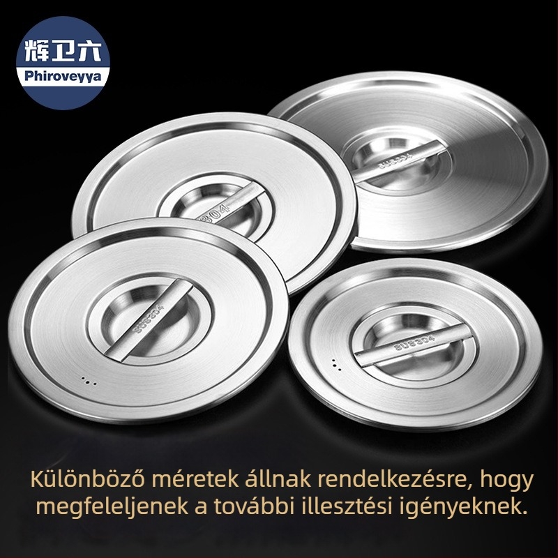 304 rozsdamentes acélból készült fedő, élelmiszer-minőségű, főzőedényhez, háztartási használatra, többfunkciós és vastag
