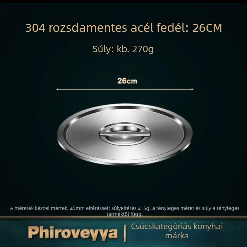 304 rozsdamentes acélból készült fedő, élelmiszer-minőségű, főzőedényhez, háztartási használatra, többfunkciós és vastag