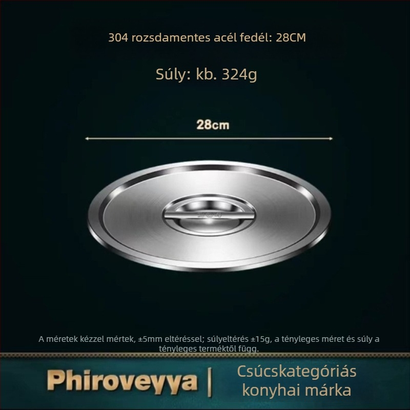 304 rozsdamentes acélból készült fedő, élelmiszer-minőségű, főzőedényhez, háztartási használatra, többfunkciós és vastag