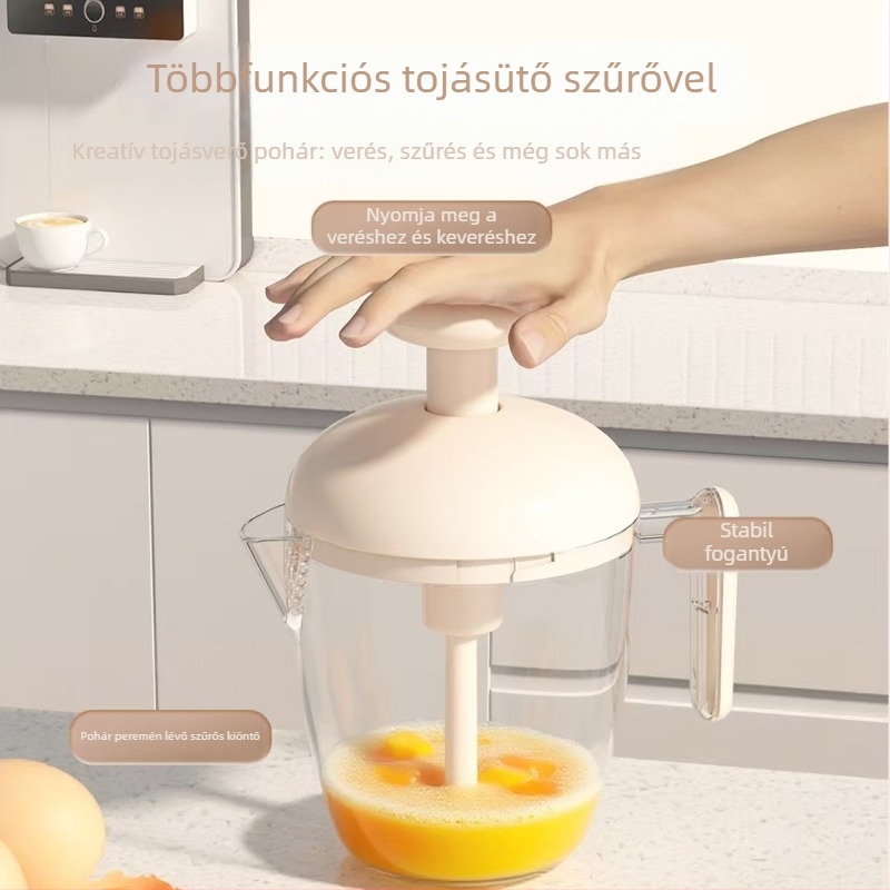 Kézi tojáshabosító pohár – nagy kapacitású, multifunkcionális tojáskeverő tojásokhoz, tejszínhez és sütéshez