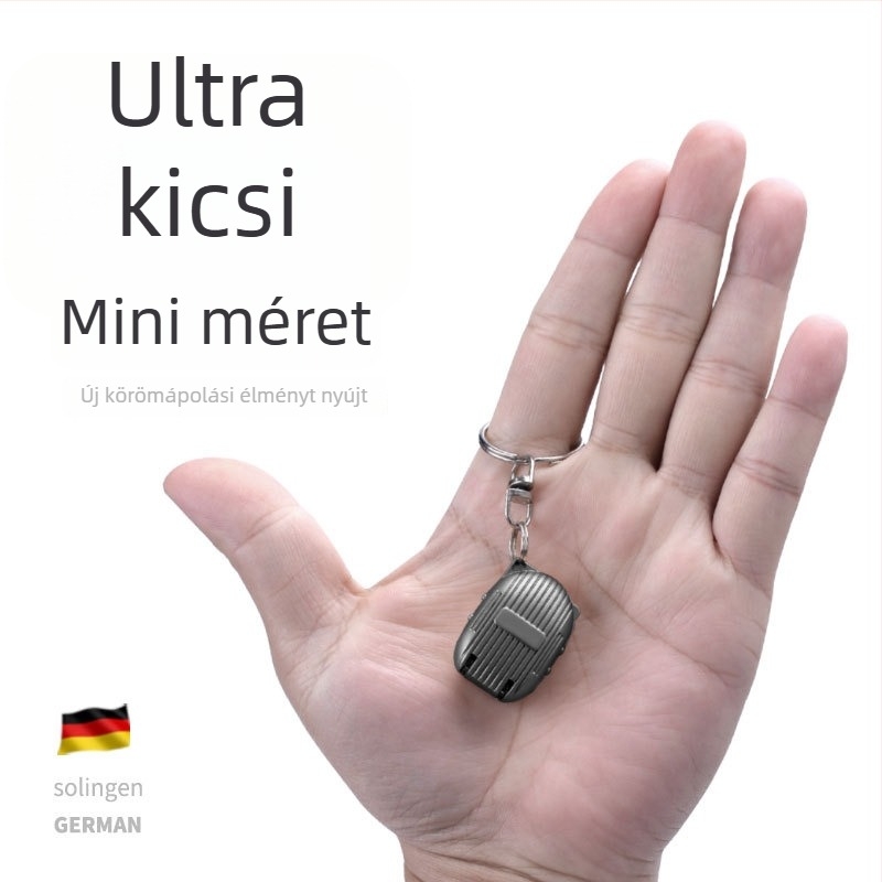 Összecsukható mini körömvágó, hordozható kulcstartó, flip-top fedél