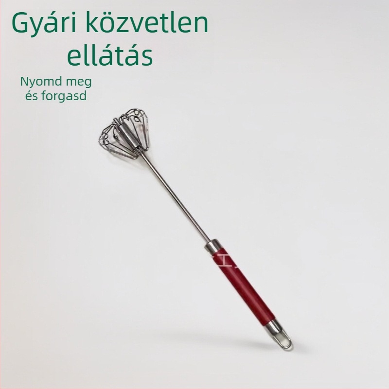 Új körkörös nyomógombos tojáshabosító, rozsdamentes acédból, fél-automata forgó keverő tojásokhoz és tejszínhez