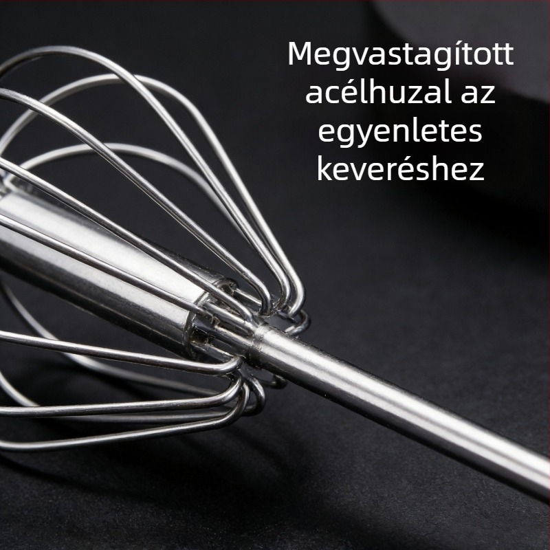 Rozsdamentes acélból készült kézi tojásfelverő, toló típusú tejszínhab-gyúró, félautomata forgó konyhai eszköz
