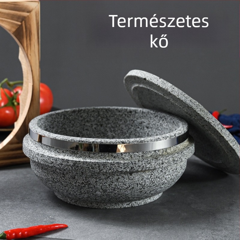Kőedény bibimbaphoz és levesekhez — Koreai stílusú kerámiaedény gázfőzőhöz