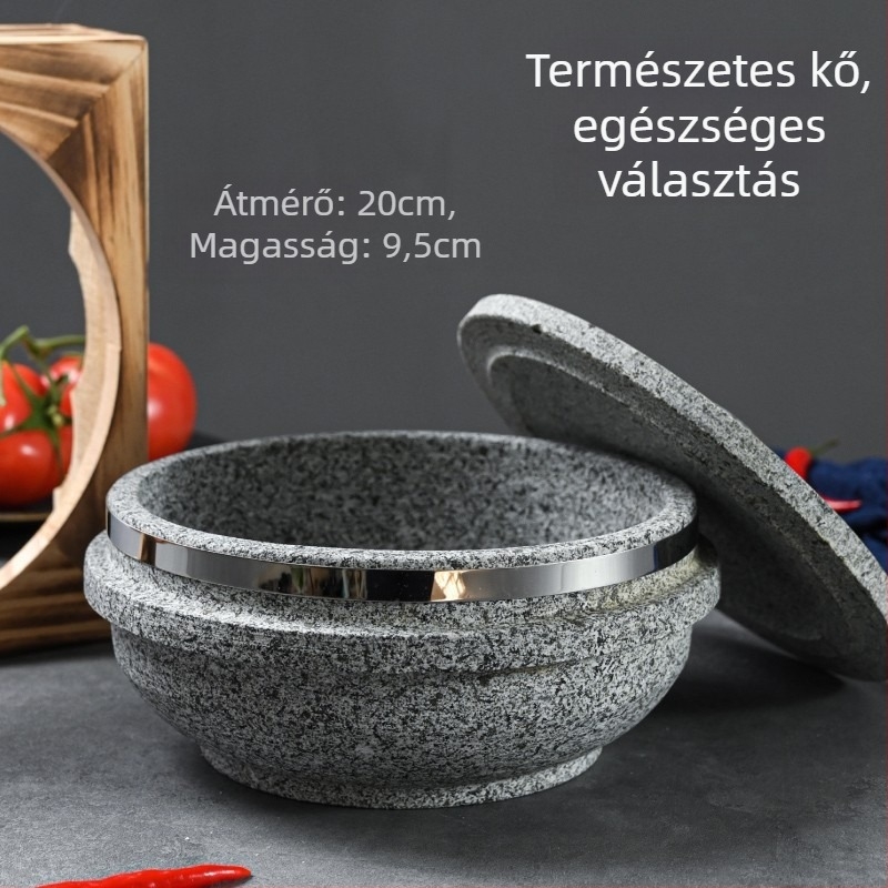 Kőedény bibimbaphoz és levesekhez — Koreai stílusú kerámiaedény gázfőzőhöz