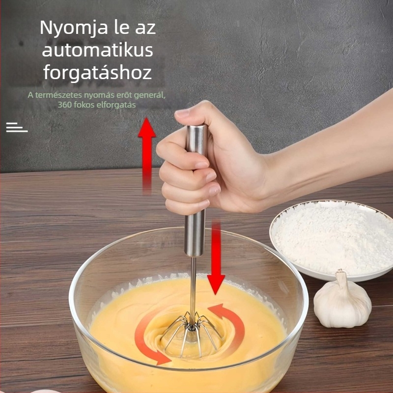 Kézi rozsdamentes acél tojáshabosító sütéshez — tojás és tejszín keverő