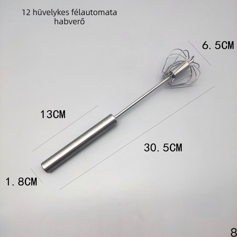 Rozsdamentes acélból készült kézi tojáshabosító – kézi működtetésű, tojás és tejszín keveréséhez, tartós és könnyen használható