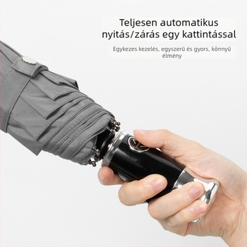 Teljesen automata összecsukható esernyő, nagy méretű, megerősített, 10 bordával, szélálló üzleti esernyő