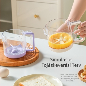 Többfunkciós kézi tojásfelverő otthoni használatra, fél-automatikus keverő nagy kapacitású szűrős mérőpohárral