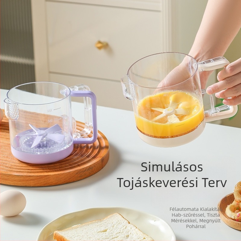 Többfunkciós kézi tojásfelverő otthoni használatra, fél-automatikus keverő nagy kapacitású szűrős mérőpohárral