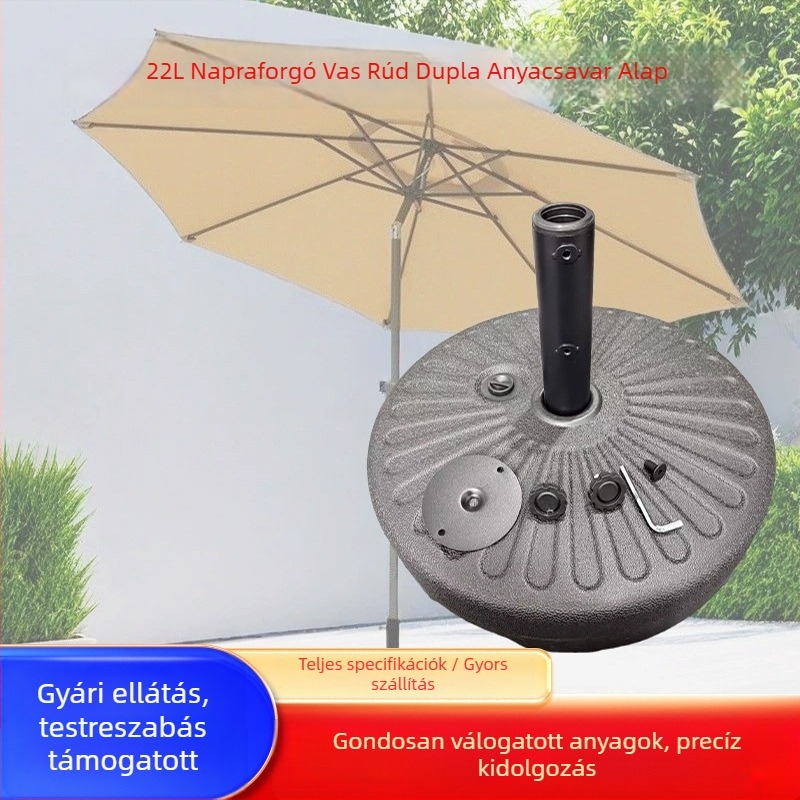 Napraforgó mintás napernyő, összecsukható, szétszedhető, szélálló vasból készült tengellyel