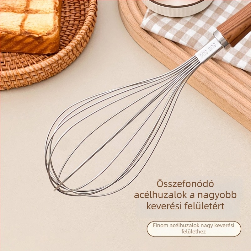 Kézi habverő mesterséges fa textúrával, tojás és tészta keveréséhez, antik stílus