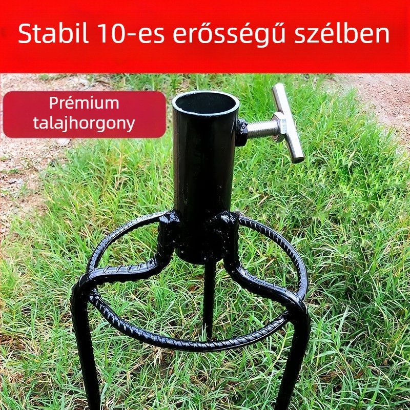 Napsütéses napernyő talp és háromszög alakú tartóval – kültéri állvány a napernyőhöz